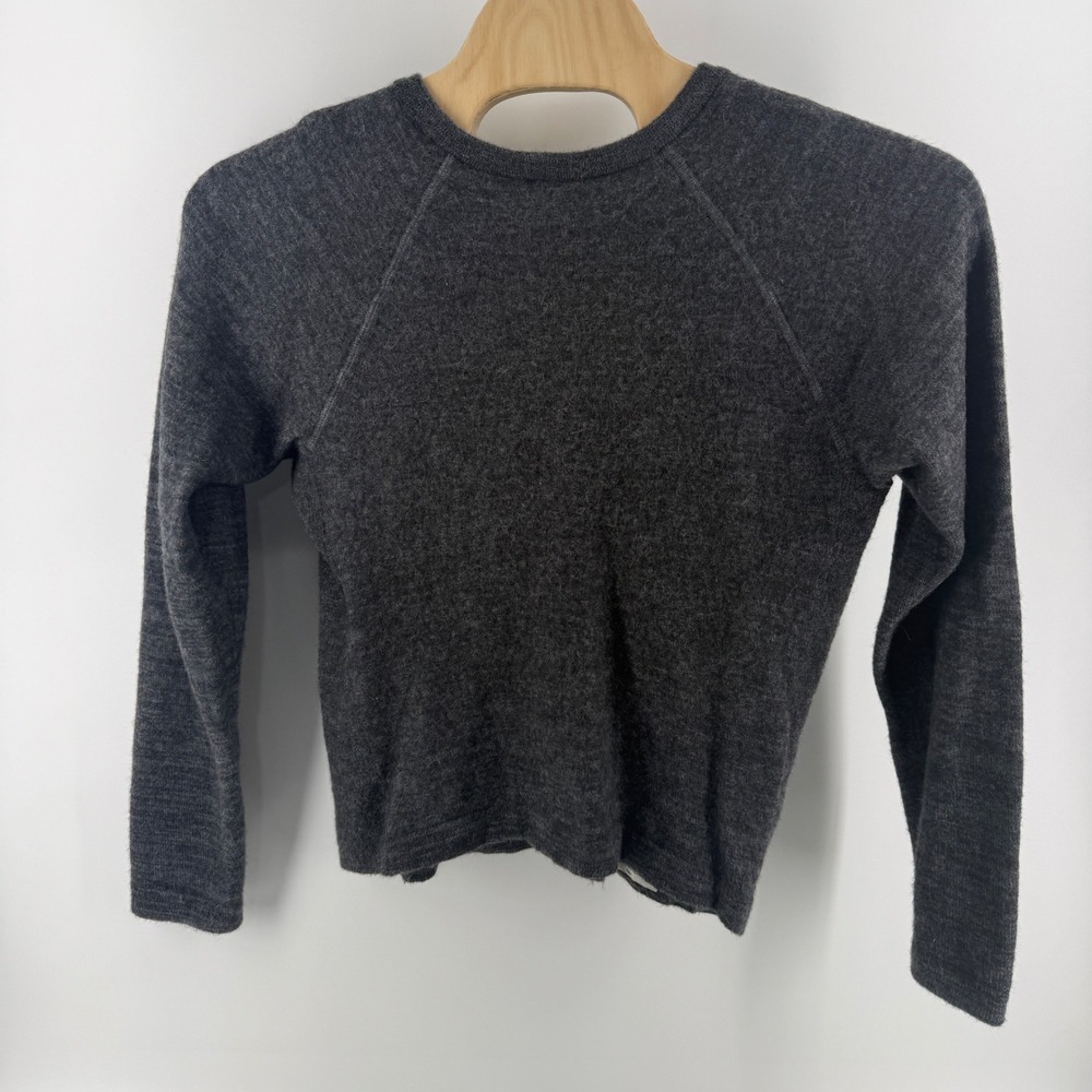 Paka Men Royal Alpaca Blend Crewneck Sweater Charcoal Grey Handmade Large - Picture 4 of 8